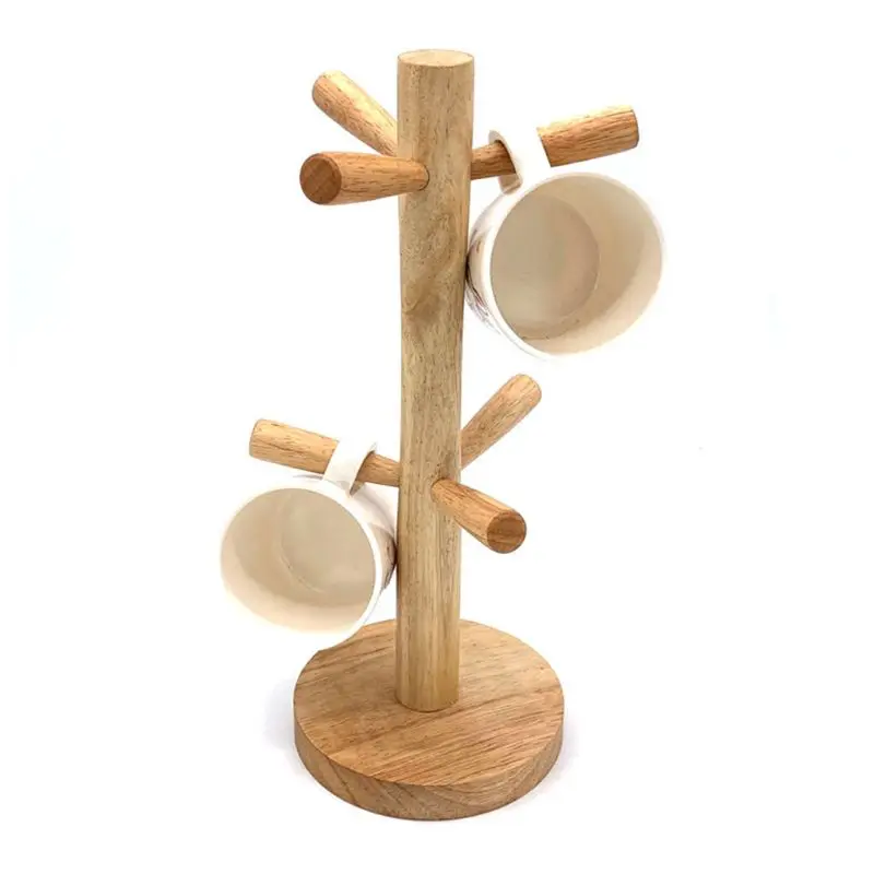 Mug Holder Tree Wooden Cup Holder Rack Tabletop Holder Tea Coffee Hoooks Storage Display Drop Shipping