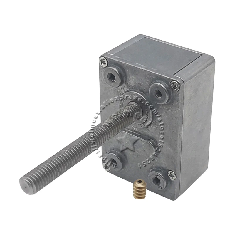 

1pcs 46x32 Full Metal Gearbox Screw Shaft Turbo Worm Motor Speed Reduction Speed Reducer For JGY370 M6x50 #3