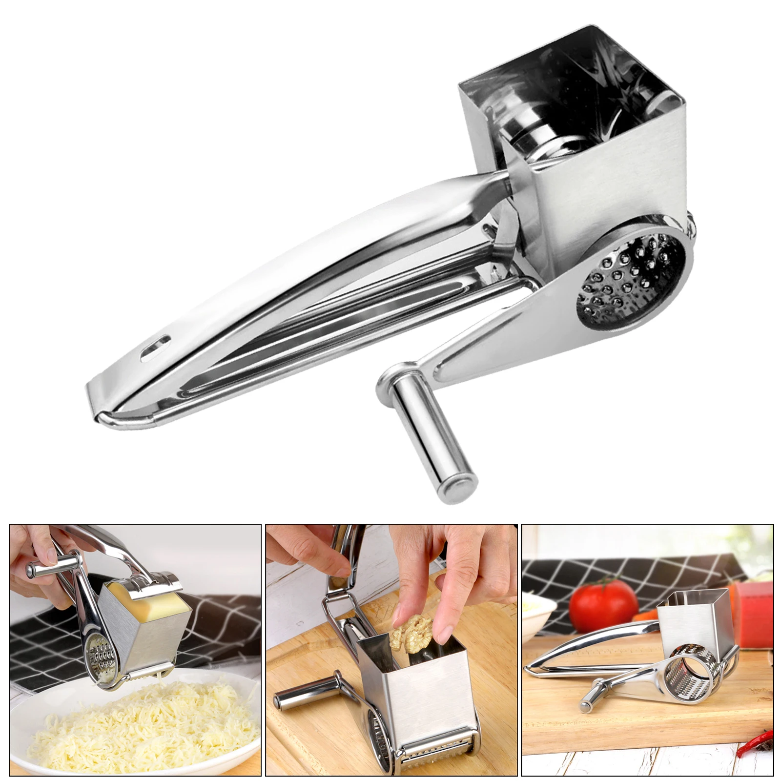 Stainless 402 Manual Cheese Grater Grinder Crushed Nuts Walnuts Peanut Garlic Crusher Mill Gadgets Tool Auxiliary Food Tool