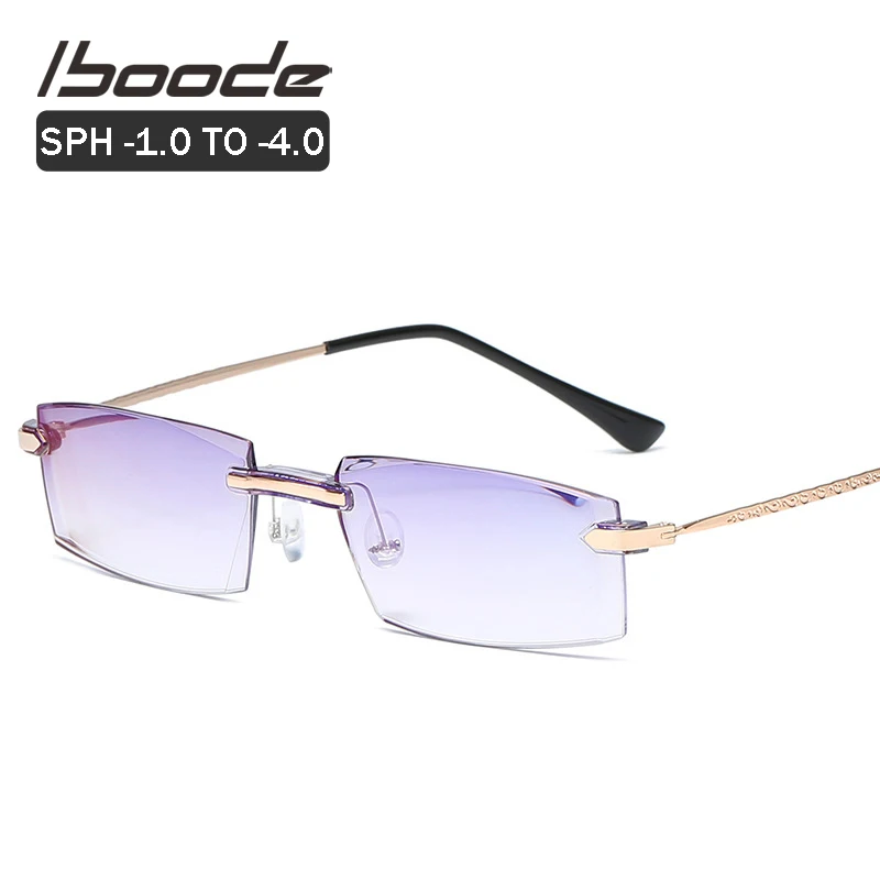 

iboode Diopter -1.0 To -4.0 Myopia Eyeglasses Classic Anti-blue Nearsight Goggles Ultralight Women Men Optical Myopic Glasses