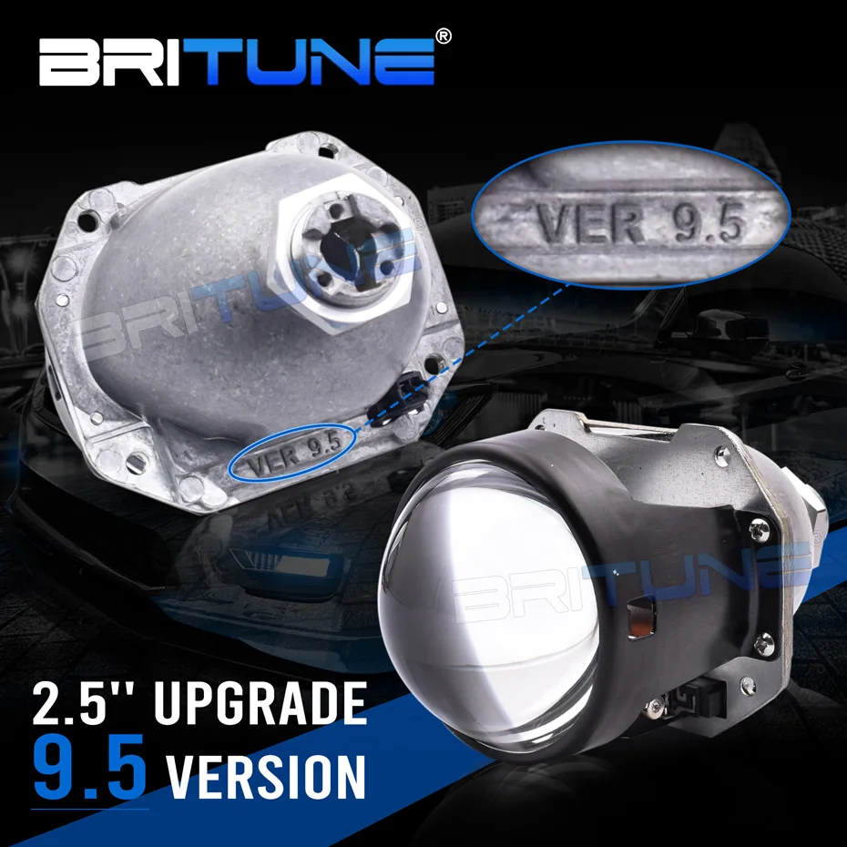 Mini proyector faro, lentes de coche, Ojos de Ángel LED DRL, H1 H4 H7, lente bi-xenón 9,5 de 2,5 pulgadas, retrofit projector kit, Lupas de sintonización, proyector retrofit, accesorios para vehículos, reequipamiento