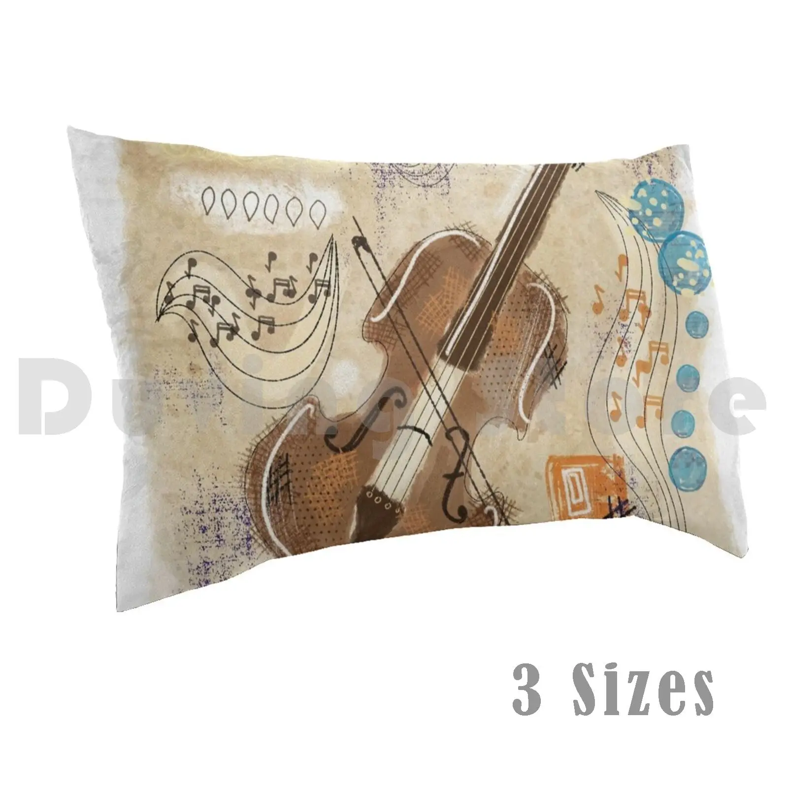 Abstract Cello Pillow Case Printed 35x50 Abstract Cello Music Musician Instrument