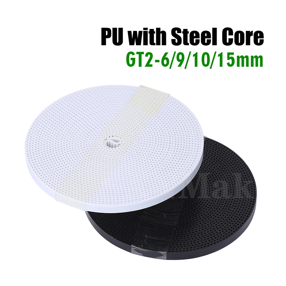 

GT2 Belt PU with Steel Core GT2 Belt 2GT Timing Belt Width 6mm 10mm for 3D printer parts Anti-wear Reinforce Open Belt