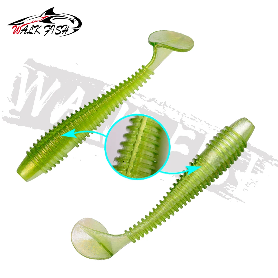 WALK FISH 10PCS/Lot 60mm 70mm 75mm Silicone Soft Fishing Lure Fat Swing Impact Softbait Artificial Soft Baits Paddle Tail Baits