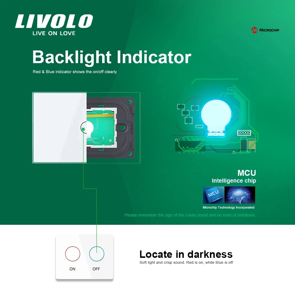 Manufacturer, Livolo Wall Switch VL-C903-11,3-gang 110~220V  Crystal Glass Panel,AU/US Standard Touch Screen Control Wall Light