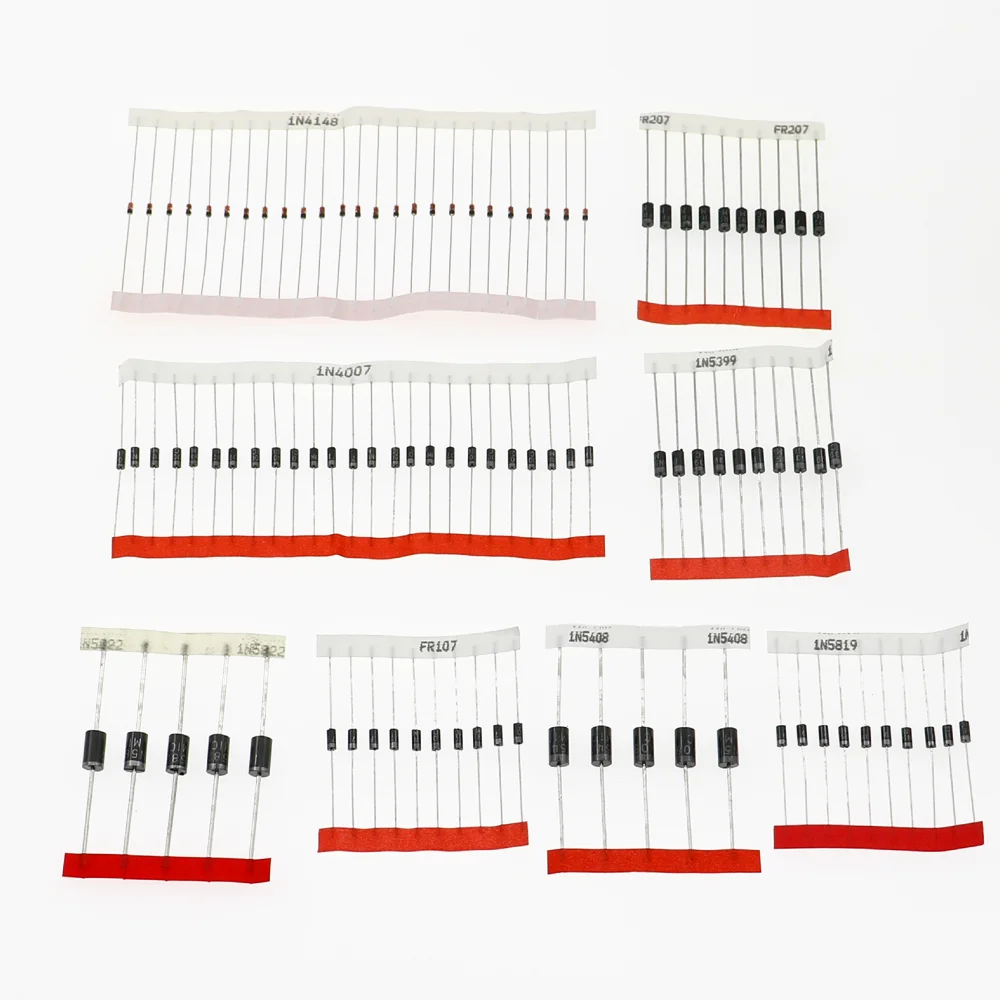 8values=100pcs,Fast Switching Schottky Diode kit set 1N4148 1N4007 1N5819 1N5399 1N5408 1N5822 FR107 FR207,Electronic Components