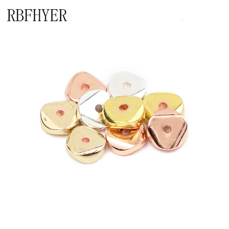 Natural Stone Gold Color Waves Hematite Flat round Loose Beads For Jewelry Accessories Making Diy Charm bracelet Necklace 6mm