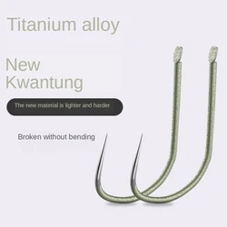50pcs/pack of Titanium Alloy New Kanto Non-barbed Black Pit Hook 0.8#1#2#3#Marlin Carp Hook