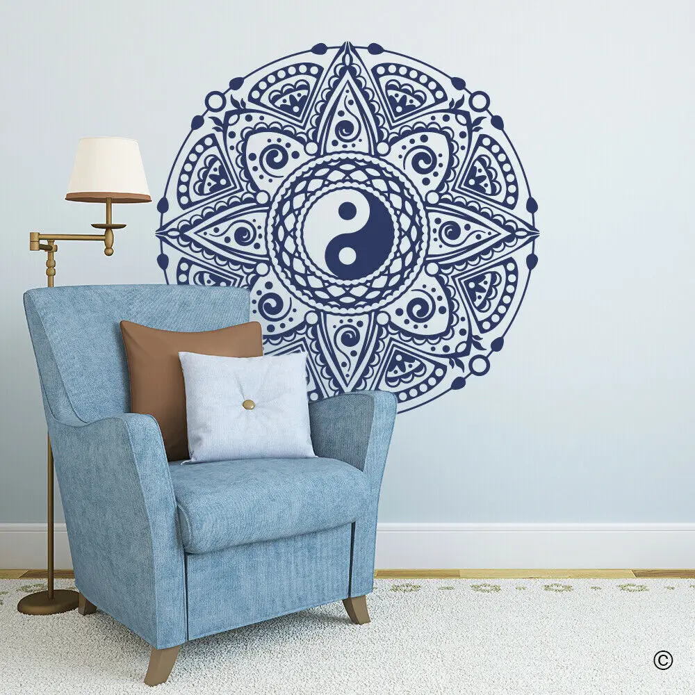 Yin Yang Mandala Wall Stickers Home Decor Nursery Kids Room Creatives Pattern Vinyl Wall Decal Family Living Room Adornment Z602