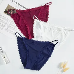 3PCS Sexy Panties Ultra-thin Briefs Female Underpants Seamless Underwear Women Low Waist Briefs Plus Size Pantys