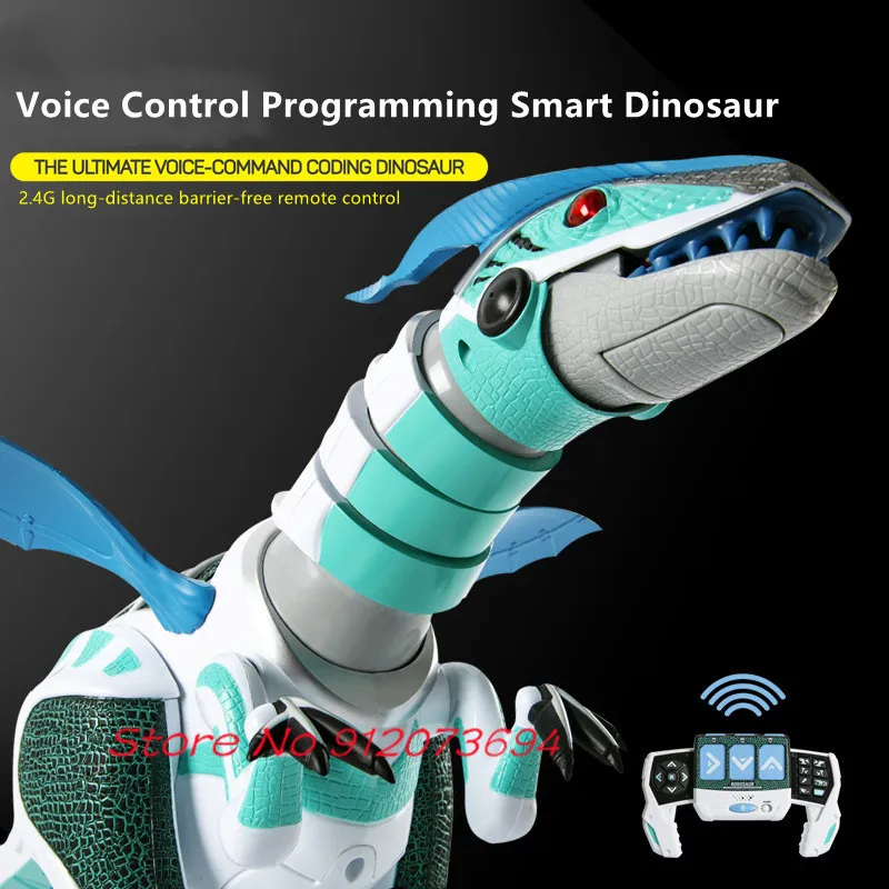 80CM Voice Control Programming Intelligent Induction RC Dinosaur Singing Dancing Simulated Sound Effects Electric Animals Model