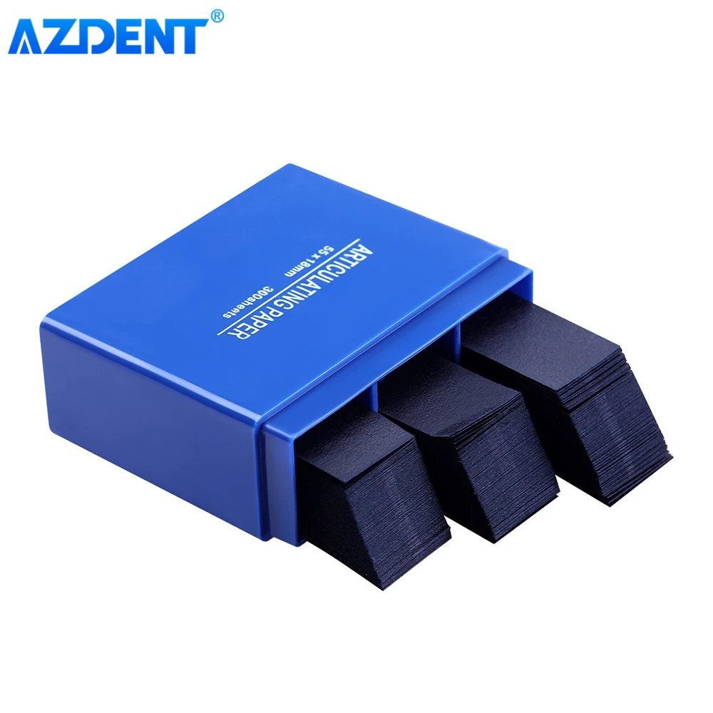 Papel articulado Dental AZDENT, tiras azules para el cuidado de los dientes orales, grosor de 300mm, consumibles de odontología, tamaño 55x18mm, 1,0