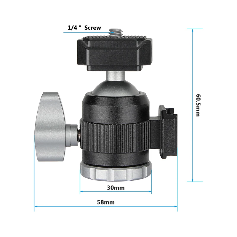 CAMVATE Многофункциональный фонарь с поворотом на 360 ° и углом наклона 90 ° с винтовым соединителем 1/4 дюйма и двойными креплениями для штатива камеры
