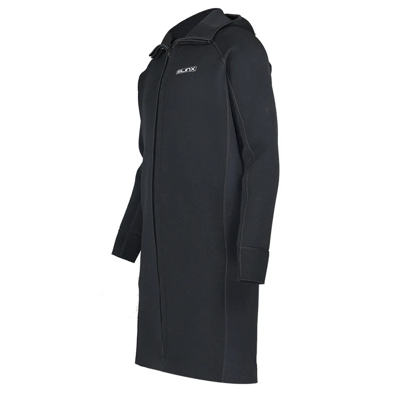 Men\'s 3MM Neoprene Hooded Long Jacket Wetsuit Accessories For Winter Diving Swimming Snorkling Surfing Thermal Changing Robe