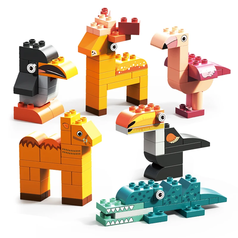 Hot selling block toys kawaii animal mini  Figures 3d DIY model plastic building bricks educational  children Creative