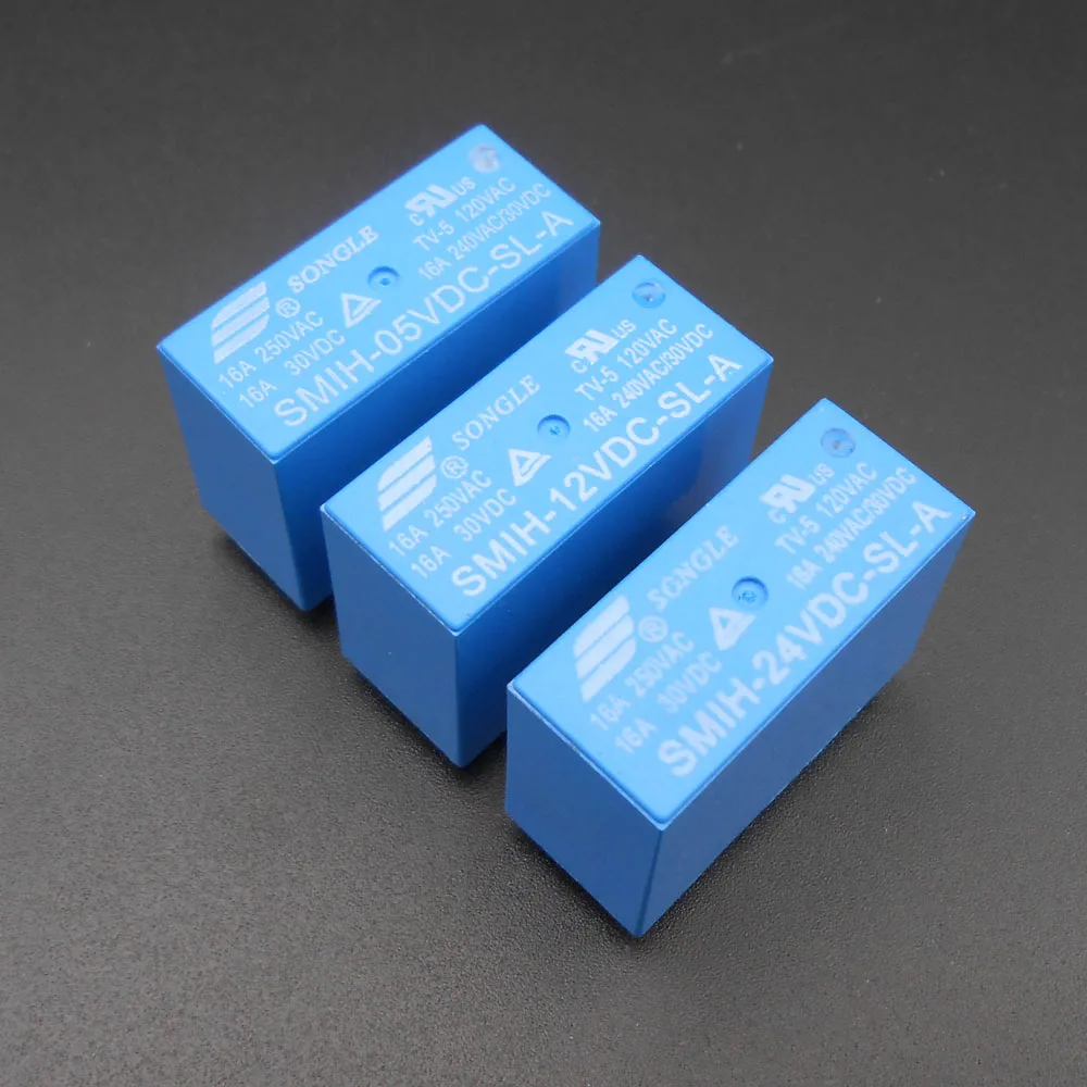 

50Pcs X SONGLE Power Relay 6 Pins SMIH-05VDC-SL-A SMIH-12VDC-SL-A SMIH-24VDC-SL-A SMIH DC 5V 12V 24V Normally OPEN 16A 6-Pin NEW