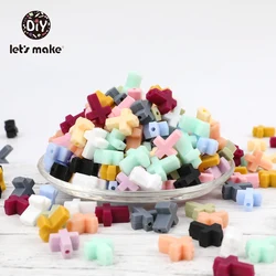 Let's Make Silicone Teether Beads Of Cross 10pcs Food Grade Silicone Teething Making DIY Dummy Clip Chains Baby Teethers Beads