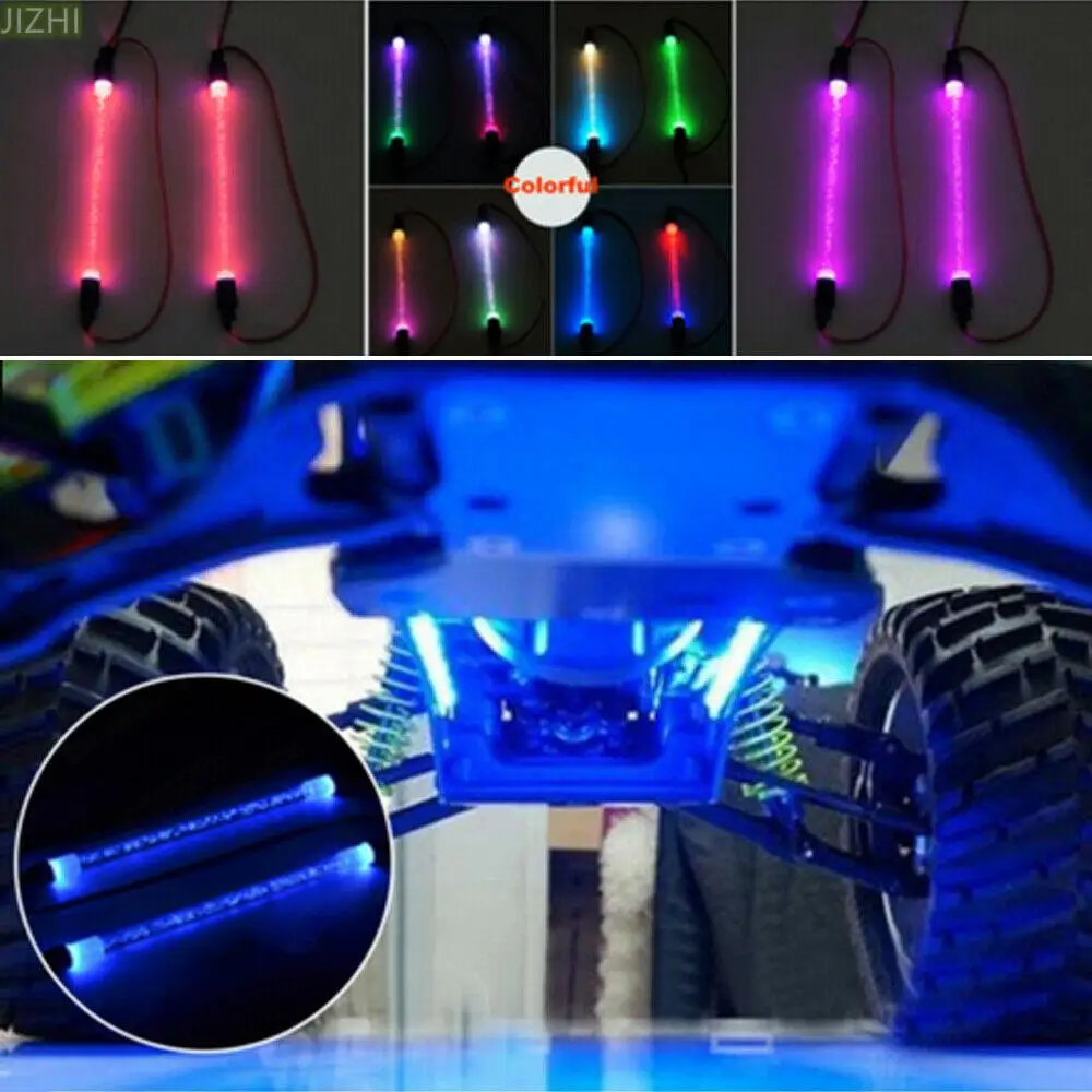 1 Pair 4.8V-6V 1/10 RC Car LED Light Bar Dazzle Light Truck Chassis Body Deco Tube Strip Drift For 1/10 RC Crawler Car Accessory