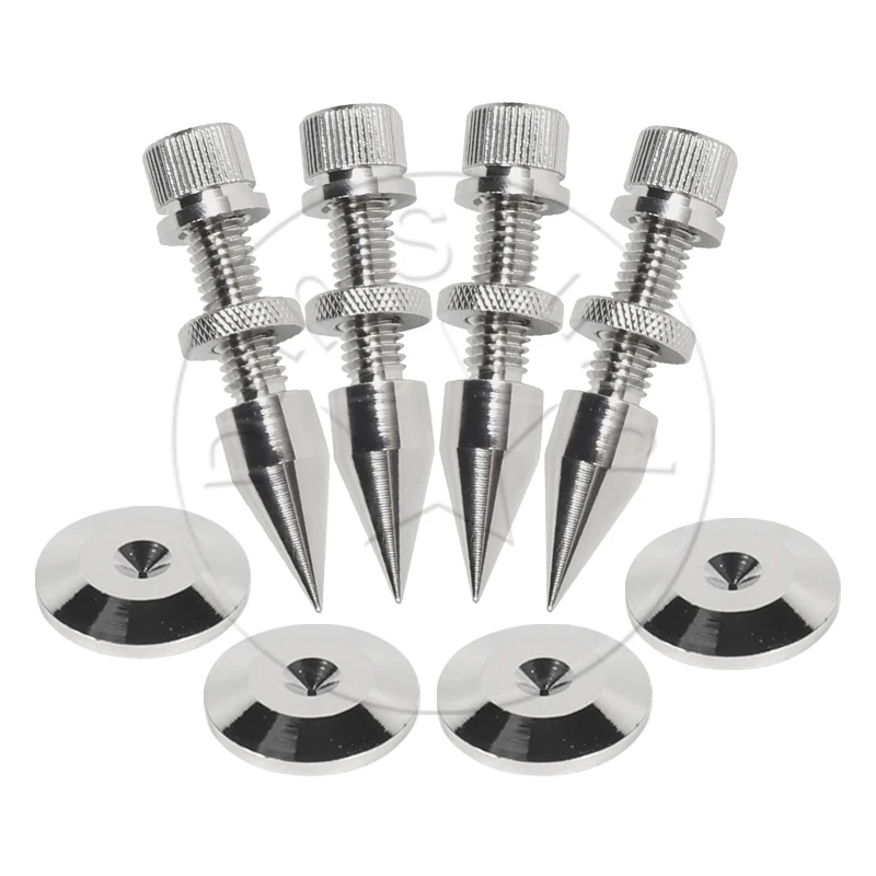 4PCS Pure Copper Electroplate Silvery HiFi Audio Speaker Rack Speaker Shockproof Isolation Stand Feet Cone Base Pads #2