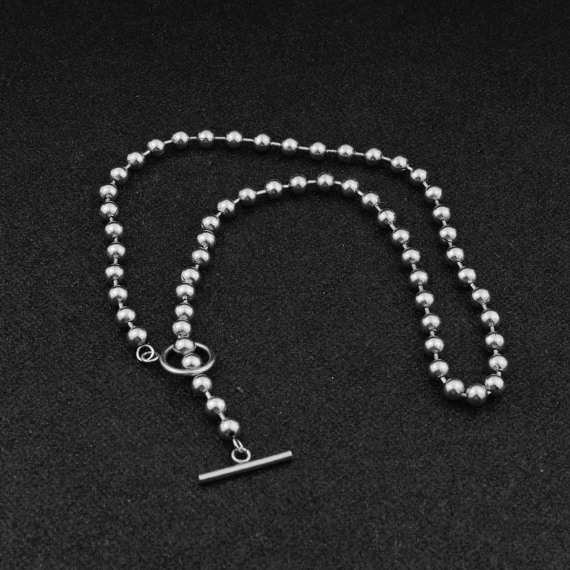 Fashion Wild Simple Bead Chain OT Buckle Necklace Nen And Women Wild Short Necklace Jewelry Gift Hot Sale