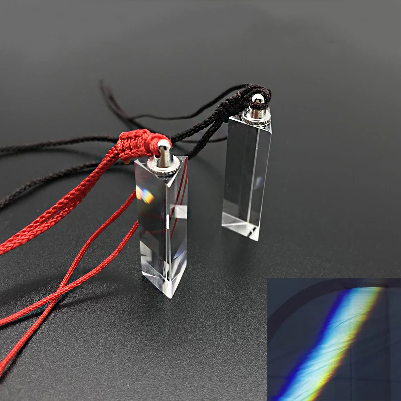 1 Pcs Rainbow Special Necklace Pendant Glass Prism10X10X30mm Decoration prisms K9 Optical Reflecting Photography Refractive