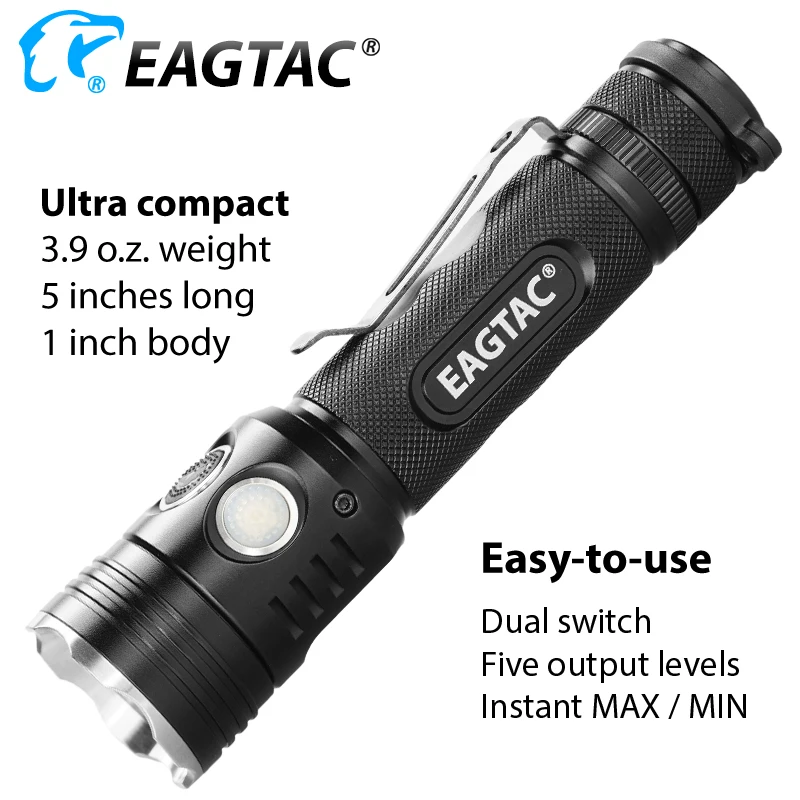 EAGTAC TX30C2 KIT 2000 Lumen Super Bright SFT40 LED Flashlight 5 Mode Programmable 18650 CR123A Battery Level Report Tail Magnet