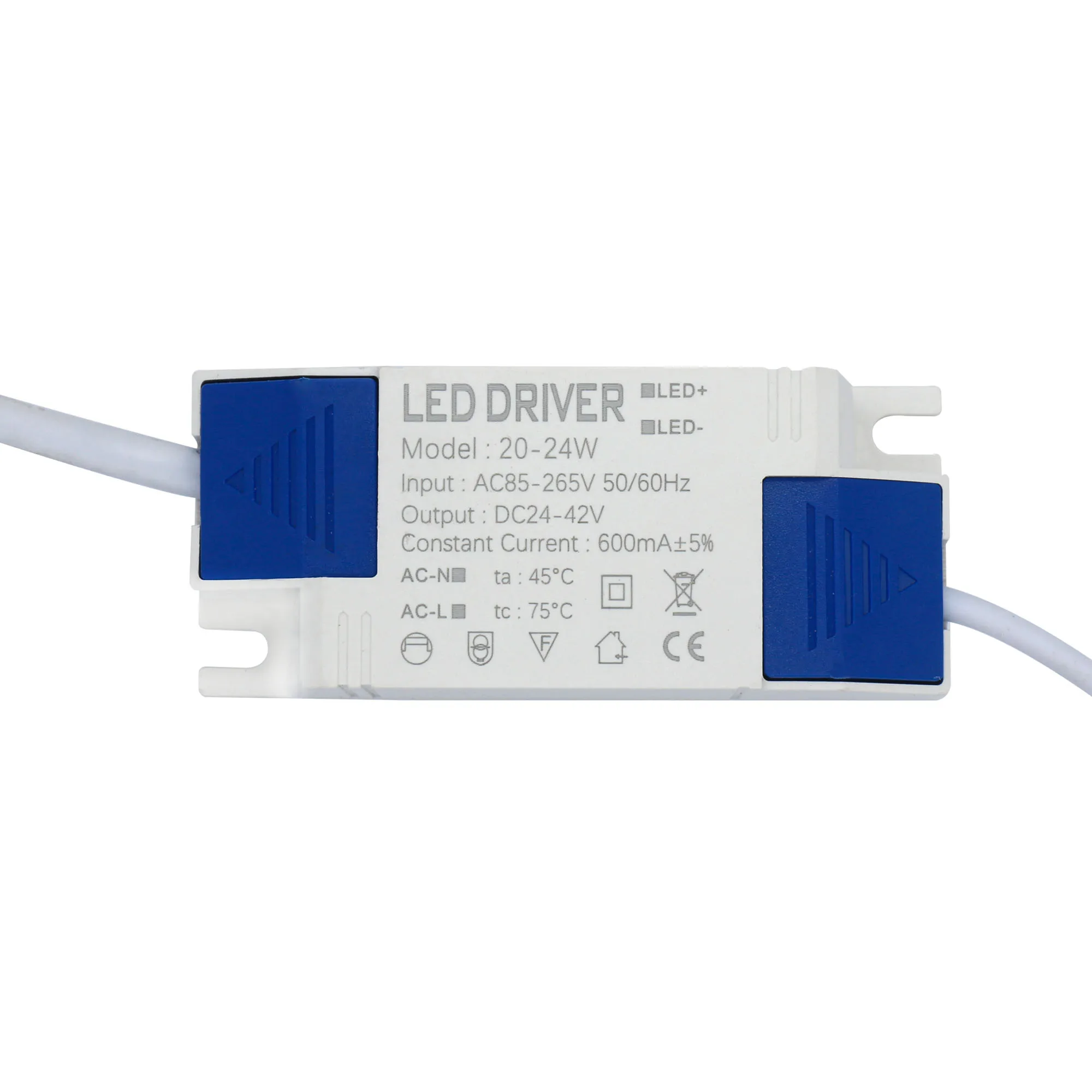 Imagem -02 - Driver de Led 2024w 500ma 600ma Fonte de Alimentação Embutida Iluminação de Corrente Constante 85-265v Transformador com Escudo para Luz de Painel