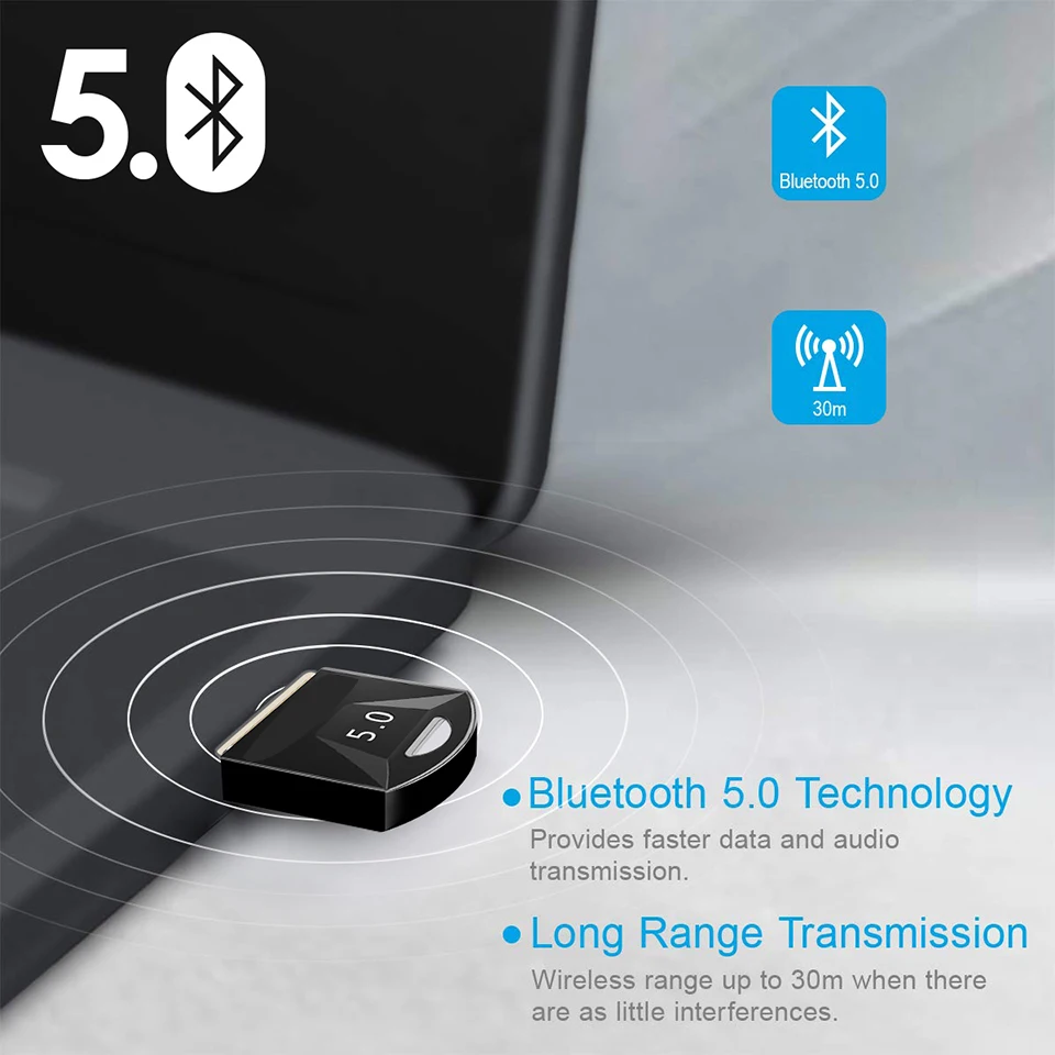 Adaptador Usb Bluetooth 5,0 para Pc, Dongle receptor Bluetooth 5 0, transmisor inalámbrico 4,0, adaptador blues para ordenador