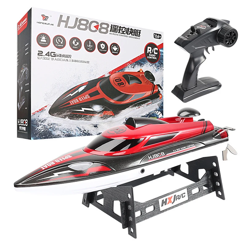 High Speed Electric Remote Control RC Boat 30KM/H Night Light Water Induction Speed Change Rollover Reset RC Speedboat Racing Bo