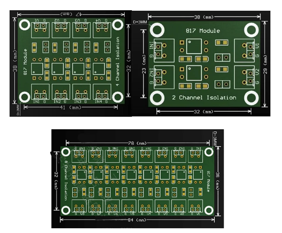 PC817 3,3 V-30 V 2-Wege 4 8-Kanal-Optokoppler-Isolationsplatine Spannungswandler-Adapter-Treiber Photoelektrisch isoliertes Modul – Detail 2