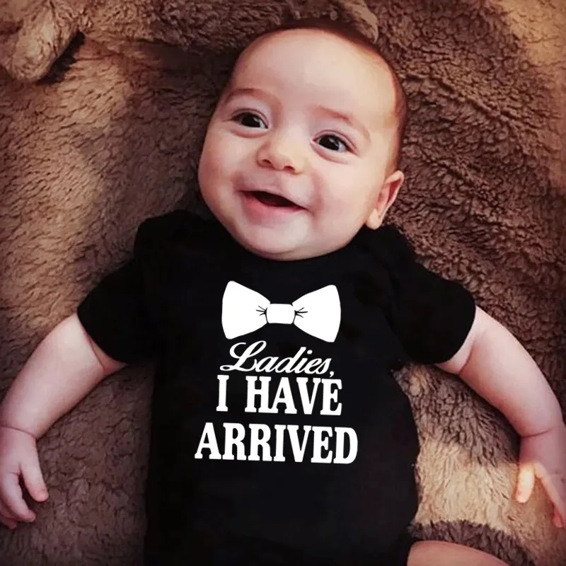 

Ladies I Have Arrived Print Infant Bodysuits Funny Baby Romper Cotton Jumpsuit Outfits Onesies Short Sleeve Boys Girls Clothes