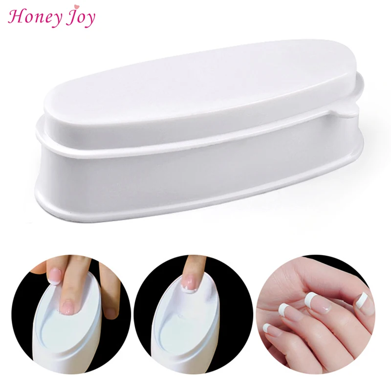 

ABS Durable Easy French Dip Tray Dipping Powder Container Dual Use for Short Extended Nails Molding for White Pink Smile Line