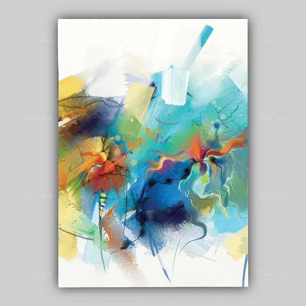 Abstract Multicolour Blue Pink Art Prints from Original Watercolour Paintings Wall Art Print Poster print wall art Artwork