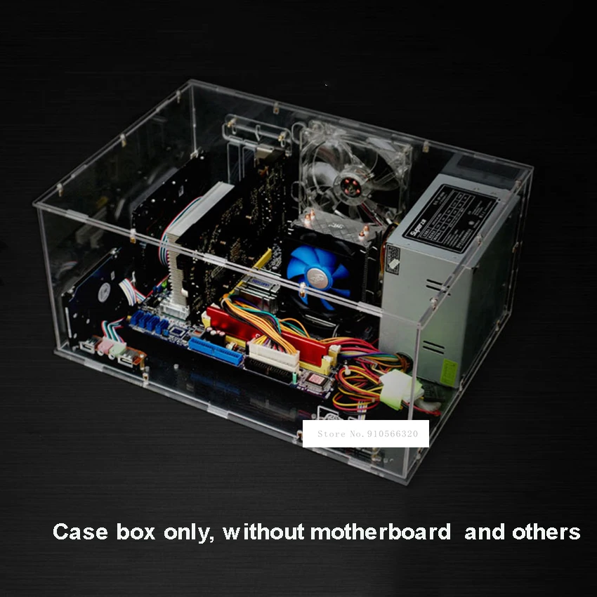 Full Transparent DIY Personalized Acrylic Computer Chassis Case Box Desktop PC Computer Case for ATX Mainboard Motherboard