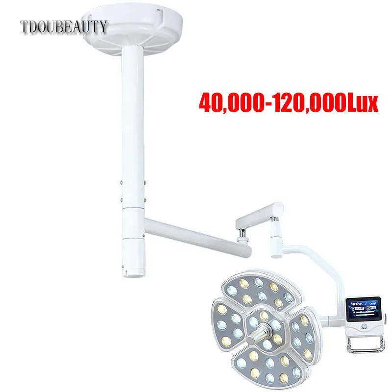 TDOUBEAUTY podwójna głowica LED Light chirurgiczna medyczna bezcieniowa lampa teatralna do jednostki stomatologicznej z 64 żarówkami (90V-240V)