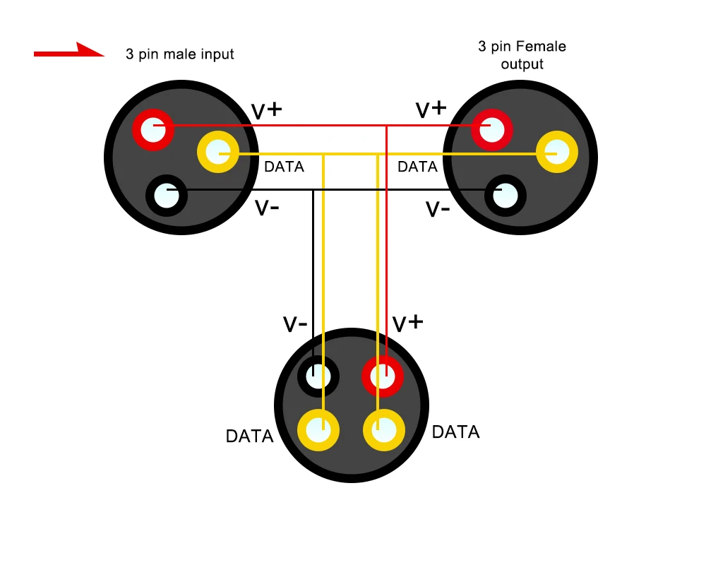 3 core T type(3-4-3) BLACK Waterproof Splitter(the middle is 4core),Raywu/Xconnect Connector