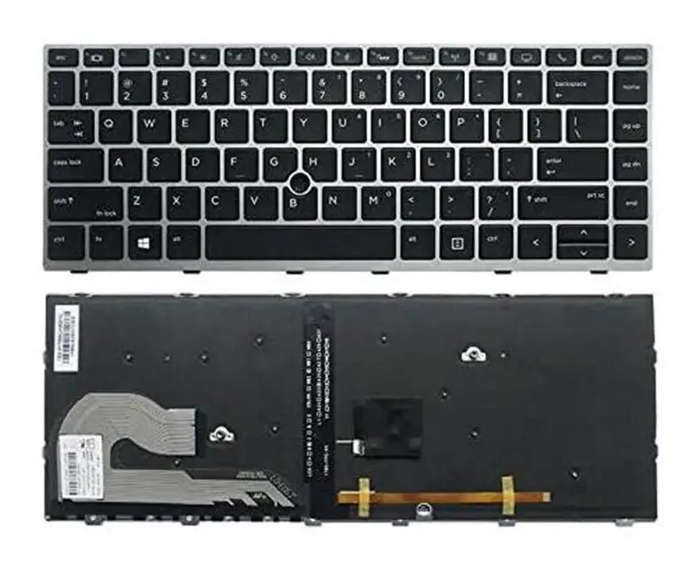 

Клавиатура с американской подсветкой для HP EliteBook 745 G5 745 G6 840 G5 846 G5 840 G6 ZBook 14u G5 14u G6, Серебристая Рамка