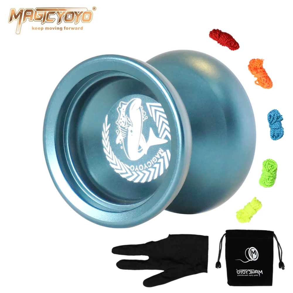 MAGICYOYO N12 Shark Honor Yoyo Unresponsive Professional yo yo Aluminum Alloy Yo- yo Long Time Spinning , Sand Blasted Finish