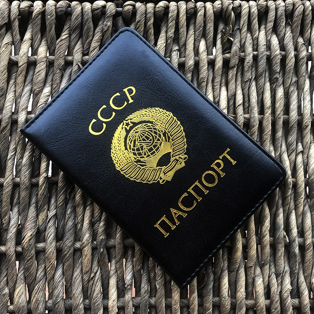 Russia Passport Cover CCCP Soviet Leather Covers for Passports Ussr Passport Holder Men Women Travel Organizer