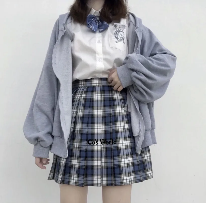 [MuYun] Girl's Summer High Waist Pleated Skirts Plaid Skirts Women Dress For JK School Uniform Students Cloths