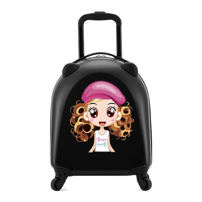 18 Inch Cartoon Cute High Quality PC Kids Travel Luggage Lightweight Trolley Suitcase Waterproof Boarding Cas For Boys And Girls