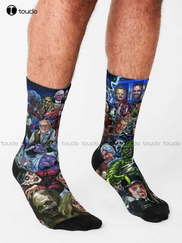 Horror Collage Socks funky socks Personalized Custom Unisex Adult Teen youth Socks Halloween Christmas Fashion new gift