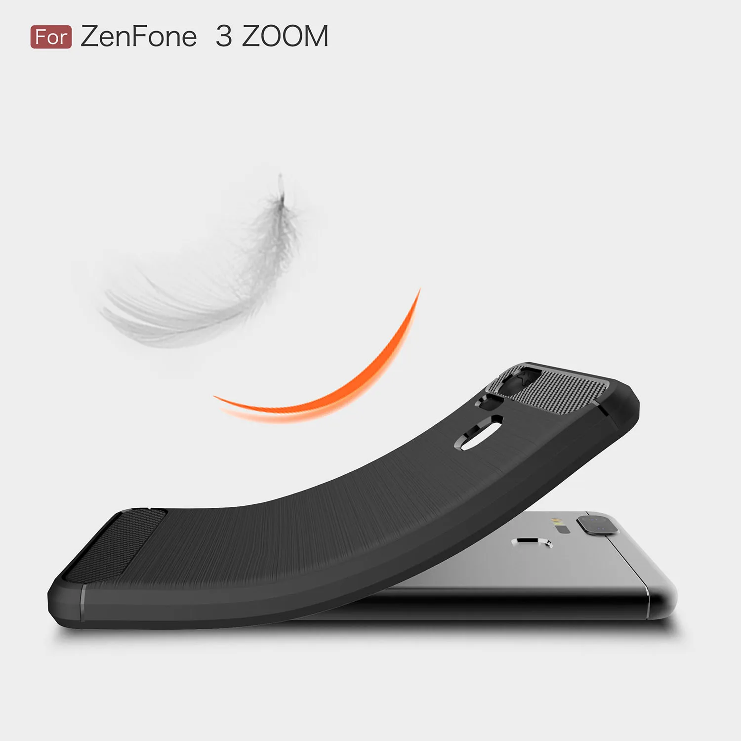 Carbon Fiber Cover For ASUS Zenfone 3 Zoom S ZE553KL TPU CASE Luxury Plain Black Shock Proof Soft Back Cover For Zenfone ZE553KL