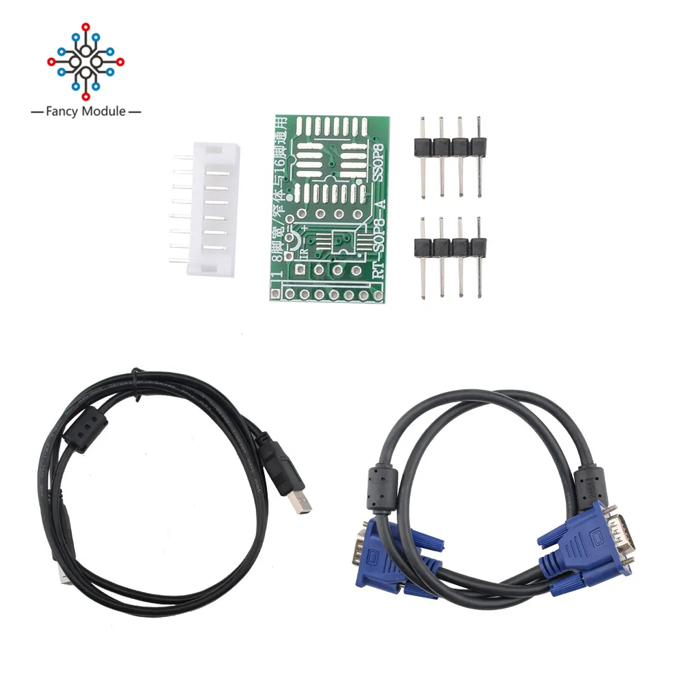 RT809F Universal ISP Programmer LCD USB Programmer Repair Tools 24-25-93 Serial IC With 11 Adapters SOP8 Test Clip EDID Cable