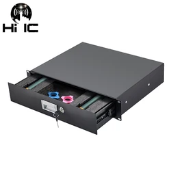 2U Metal Wireless Microphone 19 inch Standard Cabinet Drawer With Lock Protection Cotton Air Box Storage Cabinet
