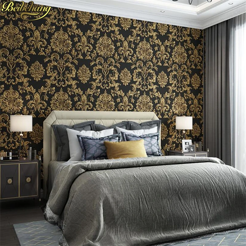 

Тисненые европейские Роскошные Дамасские обои beibehang для гостиной, настенные бумаги, домашний декор, обои для спальни, товары для дома