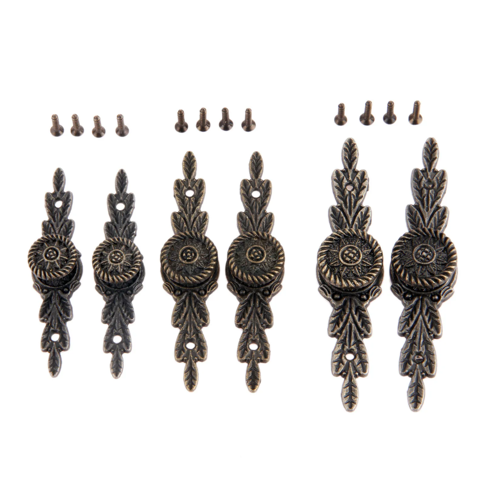 2Pcs Antique Bronze European Flower Furniture Knobs & Handles Kitchen Doors Drawer Wardrobe Cabinet Pulls Handle Wooden Box Knob