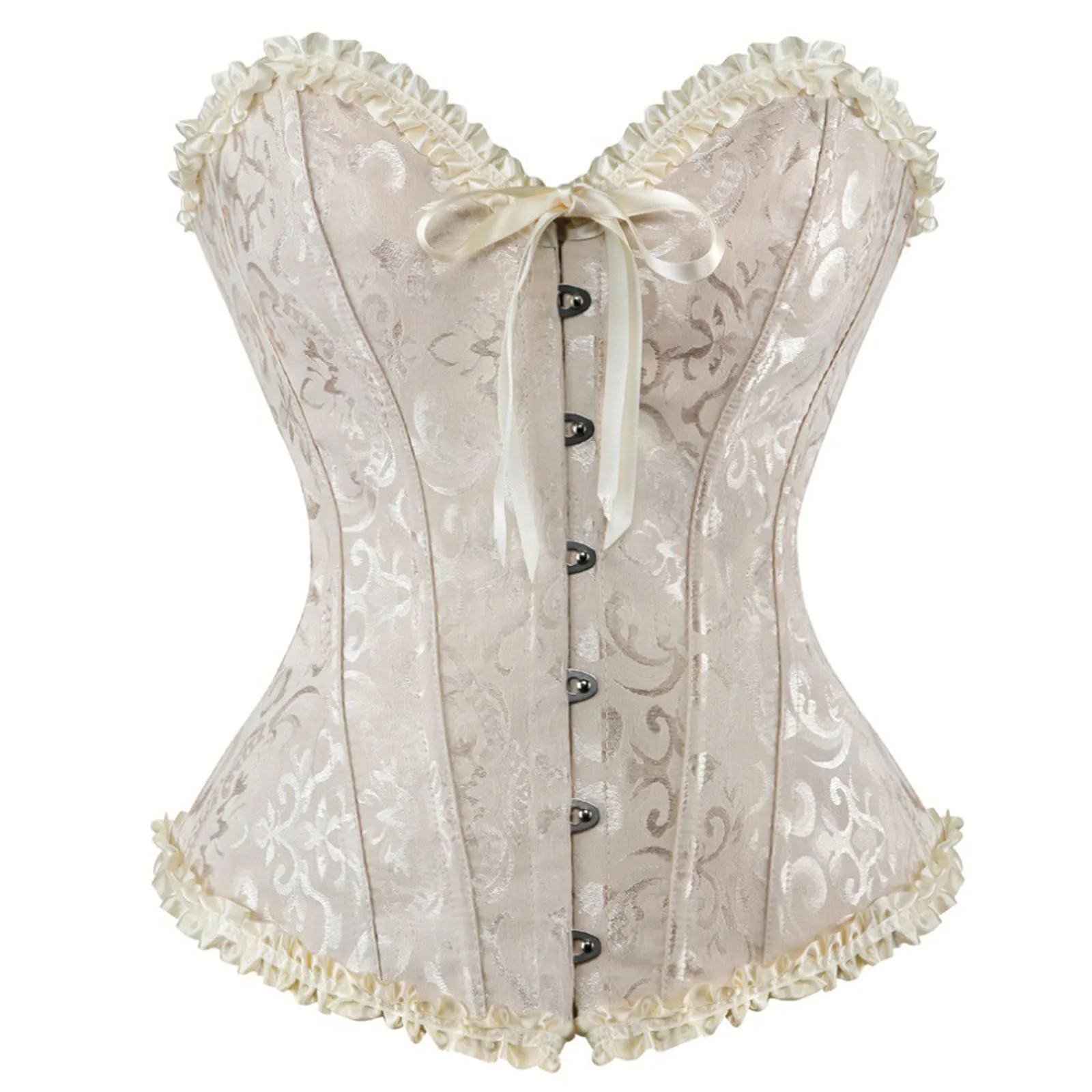 2023 Women´s corsets and bustiers tops sexy women brocade corset zip vintage style corselet overbust ladies Plus Size 6XL