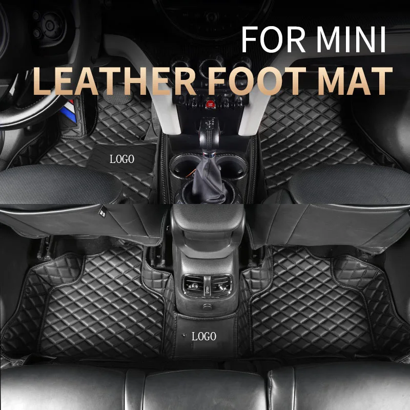 Car Floor Foot Mats For BMW MINI Cooper Clubman F54 F55 F56 F57 F60 R56 R60 Waterproof Artificial Lether Pad Carpet Accessories