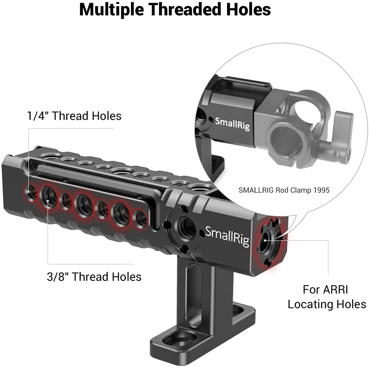 Imagem -04 - Smallrig Alça Superior da Câmera Universal com Pontos de Montagem Montagens de Sapata para Gaiolas de Câmera de Vídeo Luzes Led Microfones1984